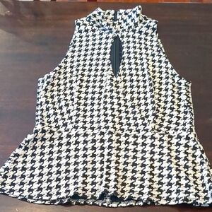 W by Worth Houndstooth Keyhole Blouse